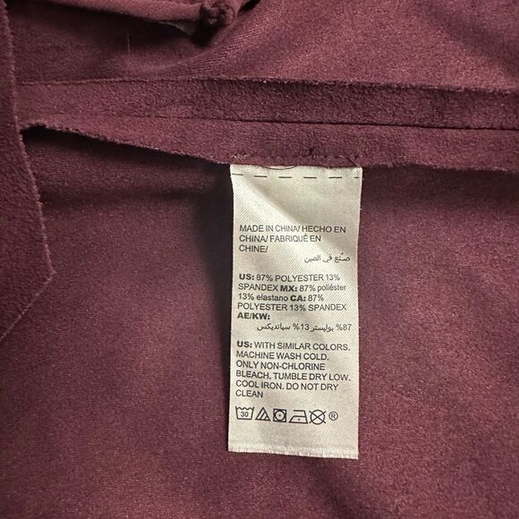 Chico’s Suede Open Front Burgundy Jacket Size 3 (16/18) - Picture 8 of 8